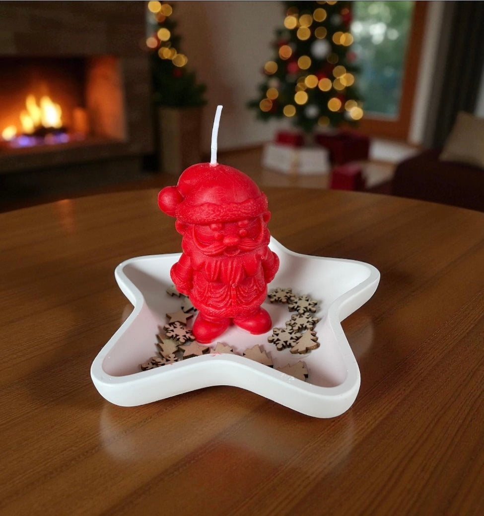 Kerze Nikolaus mit Sternenteller